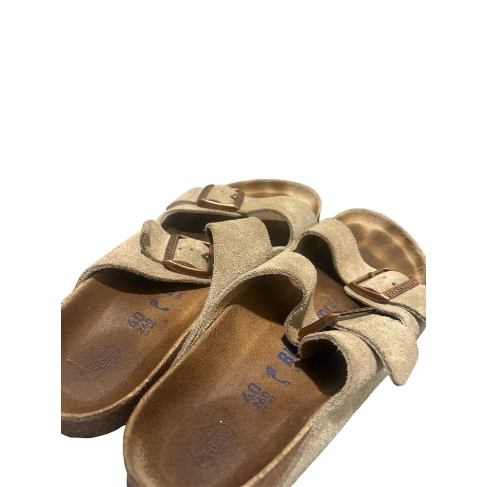 Birkenstock Arizona Soft Footbed Suede Unisex-Taupe Sandals Sz 40 W 9.5 M 7.5 - Picture 3 of 6